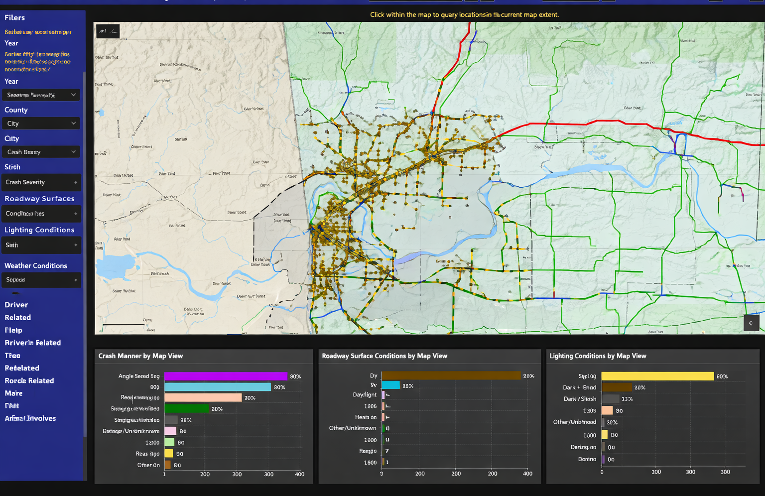  Приклад інтерфейсу ArcGIS Dashboards  (зображення взято з сайту esri. com)