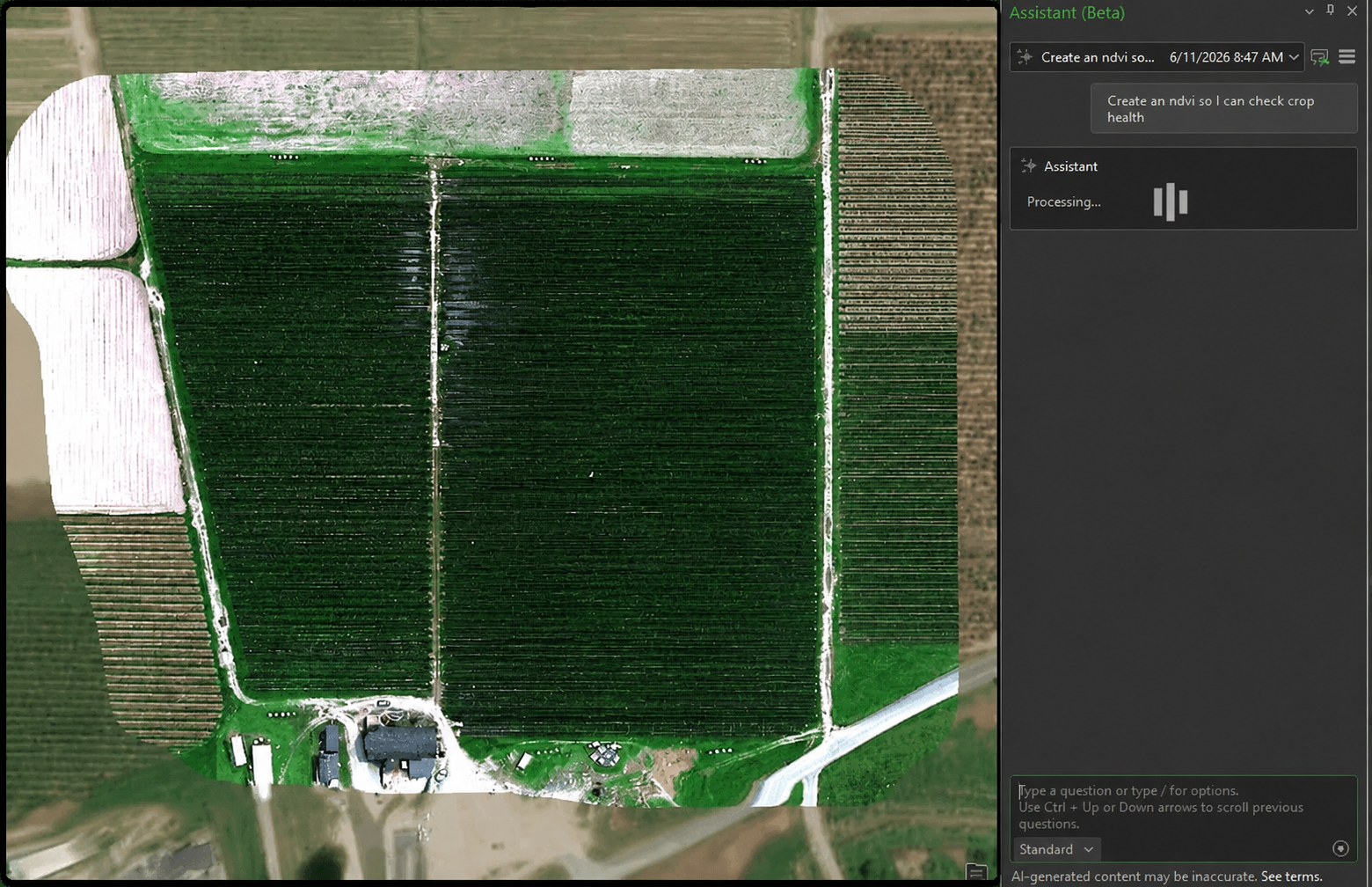 створення NDVI для оцінки стану посівів ДО (зображення взято з сайту Esri) 
