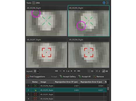 Підказки розташування точки в Image Measurement Tool допомагають швидше знаходити її на інших знімках.