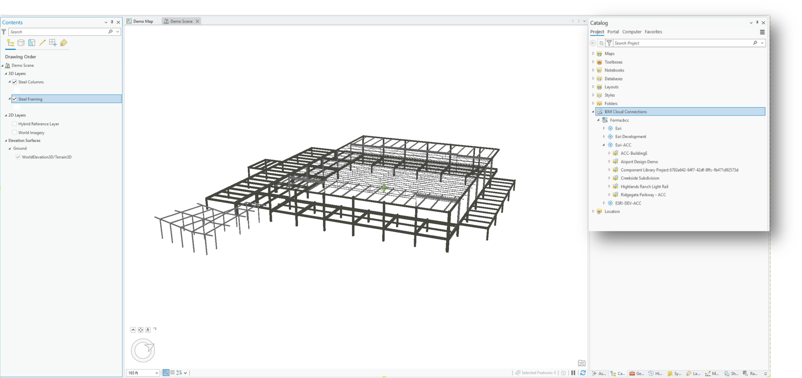 3D BIM-модель конструкції, візуалізована в середовищі ГІС-платформи